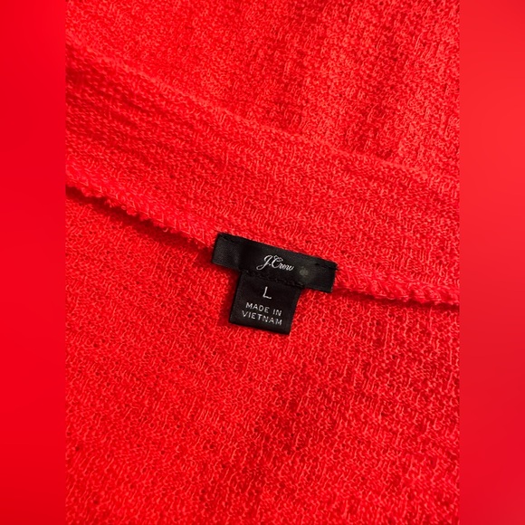 J. CREW Faux Wrap Top in Textured Crepe Vibrant Orange VNeckline Shirt Blouse - Picture 6 of 12